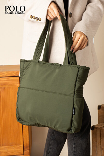 POLOGRAND London Original Large Volume Waterproof Puff Inflatable Shopper Oversized Shoulder and Arm Bag for School Sports Business