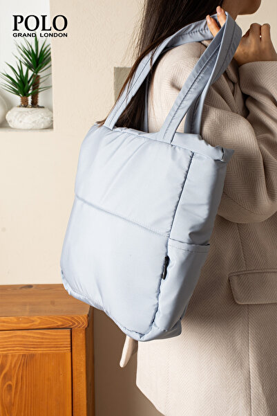 POLOGRAND London Original Large Volume Waterproof Puff Inflatable Shopper Oversized Shoulder and Arm Bag for School Sports Business