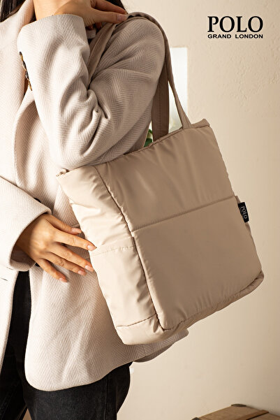 POLOGRAND London Original Large Volume Waterproof Puff Inflatable Shopper Oversized Shoulder and Arm Bag for School Sports Business