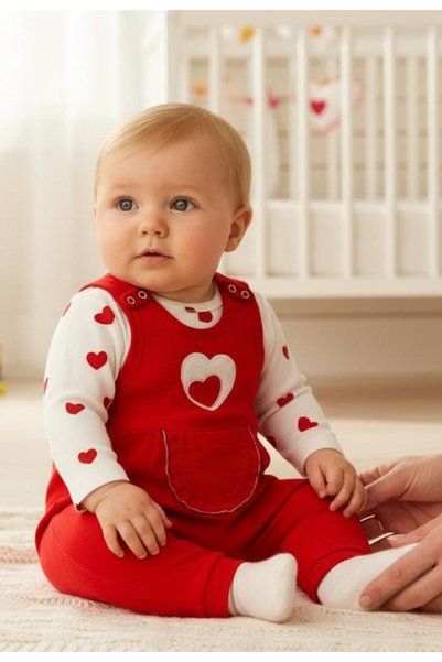 ALTINTAŞ BABY Hearted Süzene Baby Girl Jumpsuit