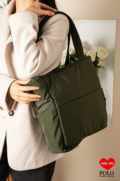 POLOGRAND London Original Large Volume Waterproof Puff Inflatable Shopper Oversized Shoulder and Arm Bag for School Sports Business