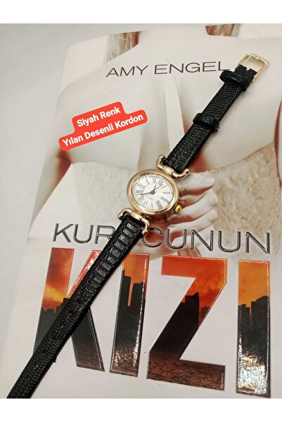 Brality Vintage Model Gold Case White Dial Oval Wristwatch Black Color Snake ...