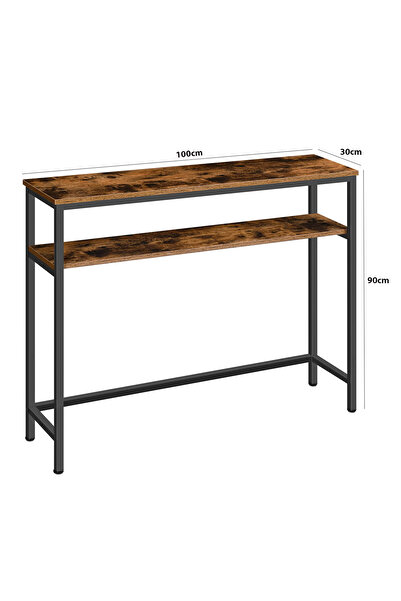 AGD Entrance table, two layers of wood, for side sofa; for office and living room, metal side table,