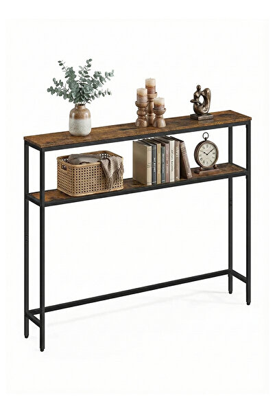 AGD Entrance table, two layers of wood, for side sofa; for office and living room, metal side table,