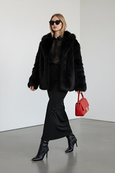 Vireo Club Fusta midi elastică neagră pentru femei