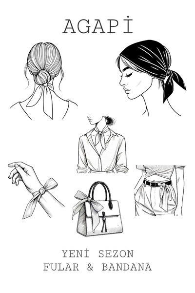 AGAPI Scarf Striped Bandana Scarf