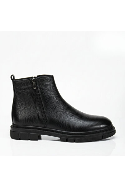 Zegeshoes Hakiki Deri Çift Fermuarlı Erkek Kışlık Bot Kaymaz Taban Su Geçirmez Koku Yapmaz Chelsea
