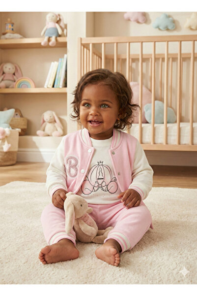 Mini Baray Girl child college jacket 3-piece set (9-12-18 months)
