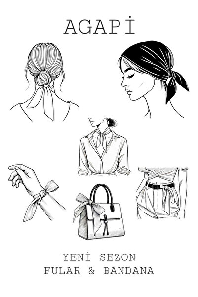 AGAPI Retro Brown Bandana Scarf