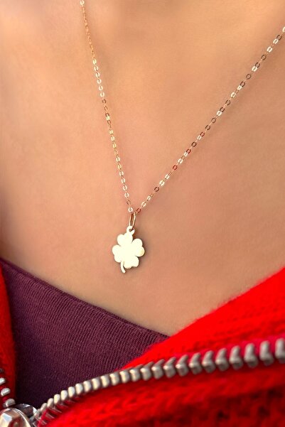 Altınaşkı Halka Zincirli Yonca Altın Kolye