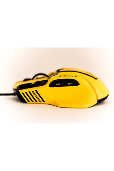 OEM G6 RGB Gaming Mouse, Yellow, 10 Programmable Buttons, Adjustable 12800 DPI, LED Lighting, Ergonomic