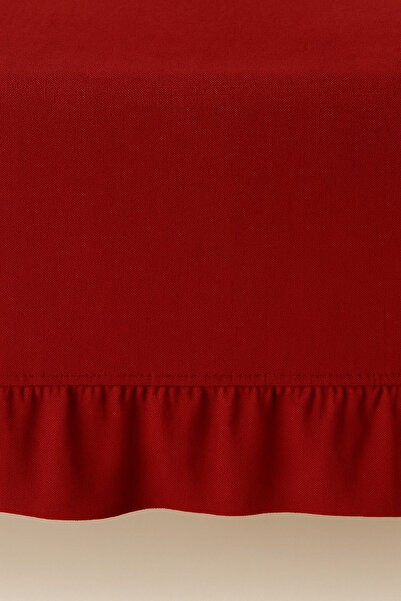 Mirilliahome Red Tablecloth - Frilled Raw Linen Red Tablecloth