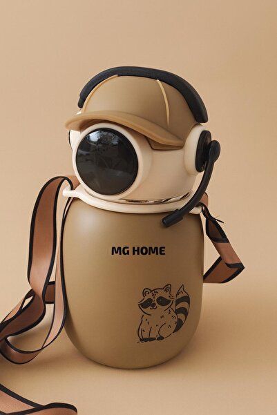 VENON Dj Design Brown 🤎ྀིྀི   500 ml Stainless Steel 🎧 Termos Matara – 10×18 Children's Water Bottle Flask