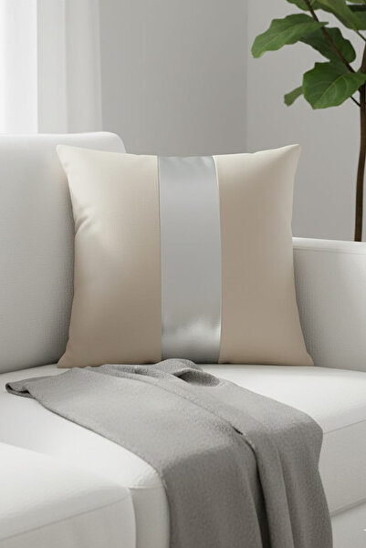 Nisahometeks Husă de pernă cu detalii argintii, rezistentă la pete, ștergabilă