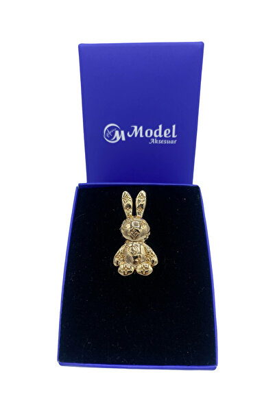 model aksesuar Tavşan Altın Broş