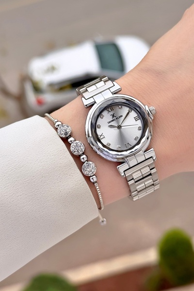 Daniel Klein Gri Renk Ayarlanabilir Kordonlu 30 Mm Kristal Cam Kadın Kol Saat...