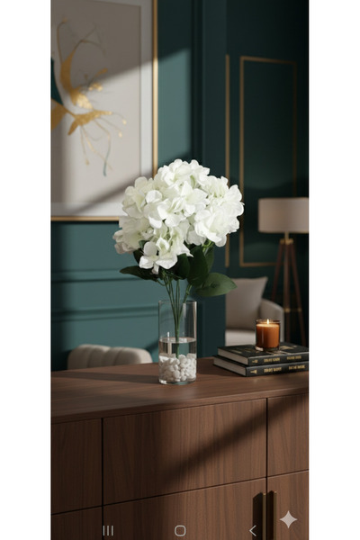 yapay çiçek evi 1 bucată 5 ramuri de hortensie artificială de lux pentru deco...