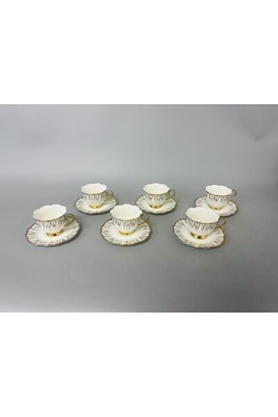 FMS Premium 6-Person Coffee Cup Set 1213 – Porcelain Gold Gilded