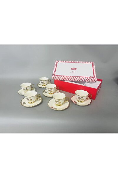 FMS Premium 6-Person Coffee Cup Set 1212 – Porcelain Gold Gilded
