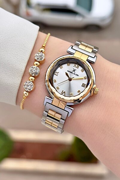 Daniel Klein Altın Metalik Renk 2 Yıl Garantili 30 Mm Kristal Cam Kadın Kol S...