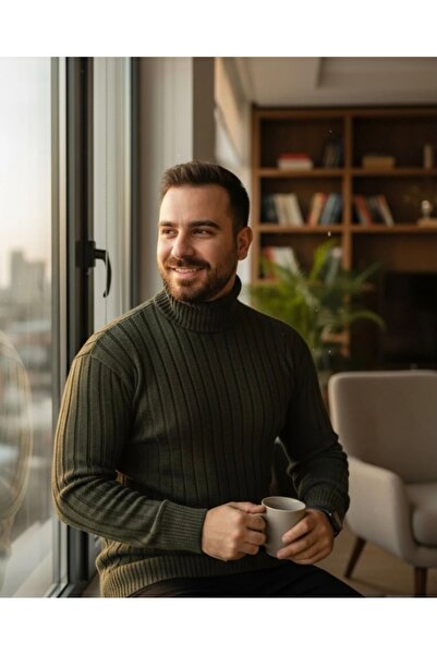 Daniel Lucci Χακί Ανδρικό Πλεκτό Πουλόβερ - Ζιβάγκο Ολόσωμο