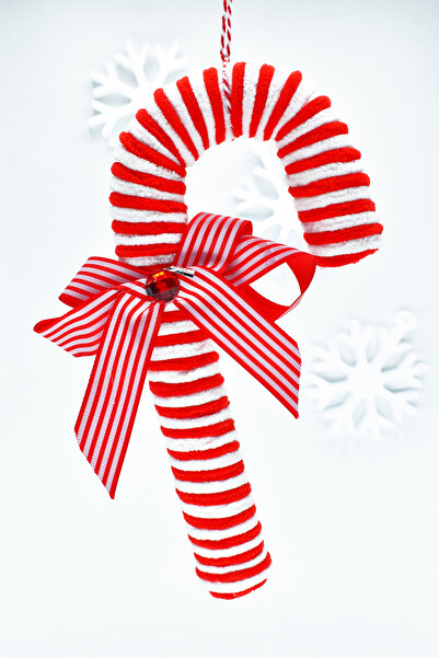 Waldern Premium Collection Luxury Bow-Knot 25 cm Candy Cane Ornament Decorative Christmas Ornament