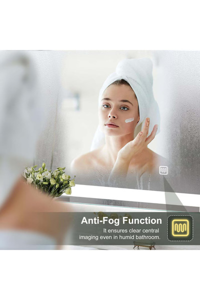 OPTIM DEKO Oglindă de baie cu iluminare LED, sistem tactil și funcție anti-aburire 50x70 cm