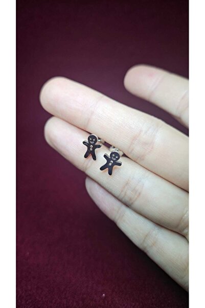 PAWNEST Ginger Gingerbread Cookie Man Steel Earrings – Winter, Christmas, New...