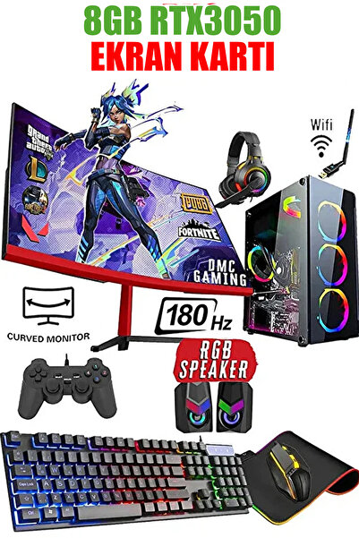 Dmc N310 Windows 11 Ryzen 7 5700 32GB RAM 1TB M.2 8GB RTX3050,24''180hz Oyuncu Masaüstü Bilgisayar