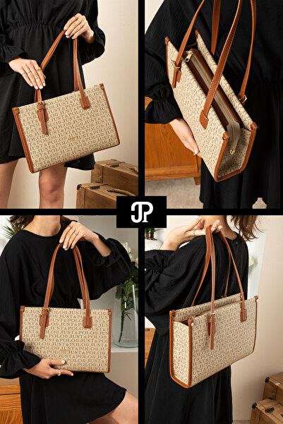 Just Polo Original Women's New Season Luxury Soft Leather Adjustable Zippered Large Size Stylish Hand and Shoulder Bag
