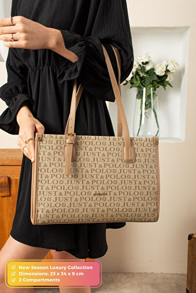 Just Polo Original Women's New Season Luxury Soft Leather Zippered Trendy & Stylish Large Size Hand & Shoulder Bag