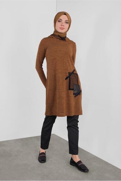 Alvina Hooded Mesh Detailed Tunic 41307