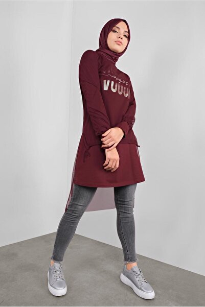 Alvina 41239 Model Tulle and Printed Double Tunic