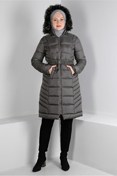 Alvina ΦΟύτερ με ζώνη με γούνα με κουκούλα 90327