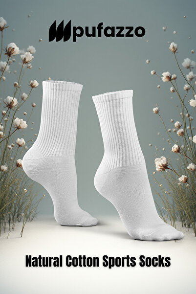 PUFAZZO Unisex Tennis Sports Socks Set of 5 - Natural Cotton, Seamless, Towel Sole, Tennis, College Socket Socks