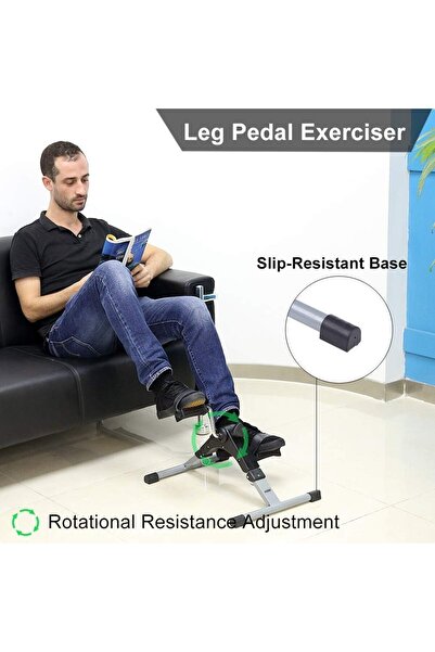 Generic Portable Mini Pedal Exerciser Foldable LCD Display Adjustable Resistance Arm Leg Workout Home Gym