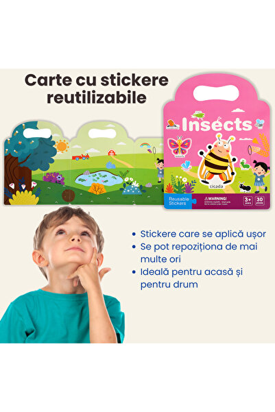 LUVLU Busy Book sensory book with reusable stickers, Montessori educational toy for children 3+