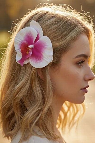 CAŞ DEKORASYON Λευκό και ροζ χρώμα Aloha Orchid Clamp πόρπη