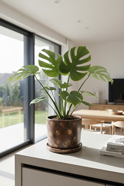 EL YAPIMI Özel Tasarım *büyük* 5 Lt Boy Beton Saksı Tabak Ağaç Saksısı **20cm**