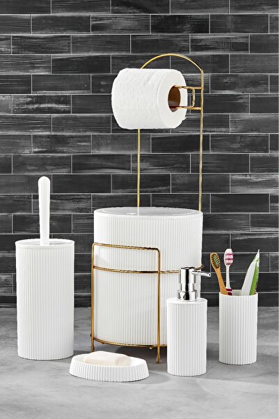 Kitchen Line Suport pentru hârtie igienică GOLD și set de baie din 5 piese