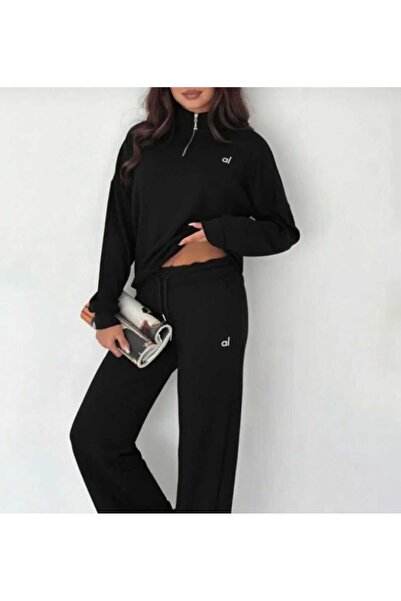 tülaybutik Women's Tracksuit Set Navy Blue Modal Fabric