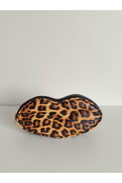 Maykis حقيبة مكياج للشفاه متوسطة الحجم بنقشة الفهد