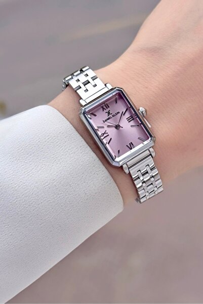 Daniel Klein Kadranı Pembe Kordonu Gümüş Renk Dikdörtgen Kasa Kadın Kol Saati...