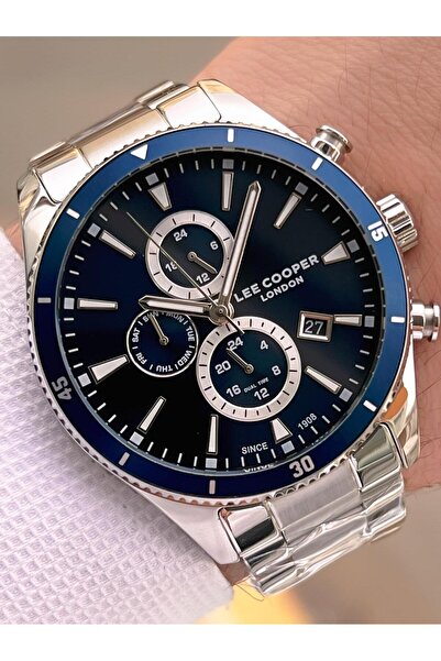 Lee Cooper ساعة يد رجالية بسوار فولاذي ووظائف داخلية Active 5 Atm وضمان لمدة عامين ELC.8146.390