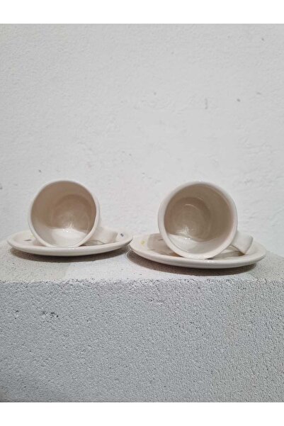 ÖZLEMKAYMAZ Ceramic Confetti Themed Turkish Coffee Cup for Two People 60ml
