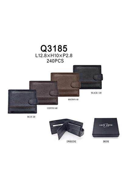 Vera Pelle Men's Leather Wallet RFID - Model Q3185 Brown