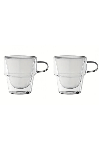 KRASINO Set of 2 Altmore espresso cups, borosilicate glass, double walls, 80 ml