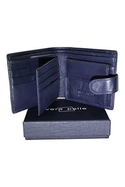 Vera Pelle Men's wallet genuine leather RFID Q3185 Blue