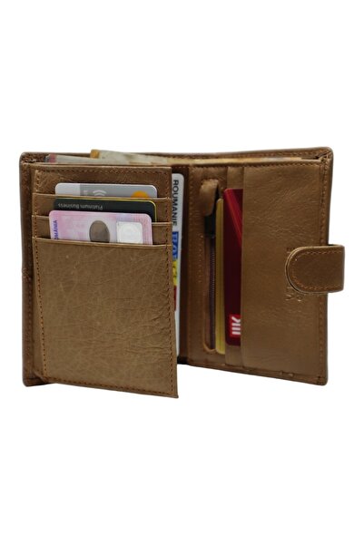 Vera Pelle Men's Leather RFID Vertical Wallet with Coin Pocket – Model Q3186 Brown