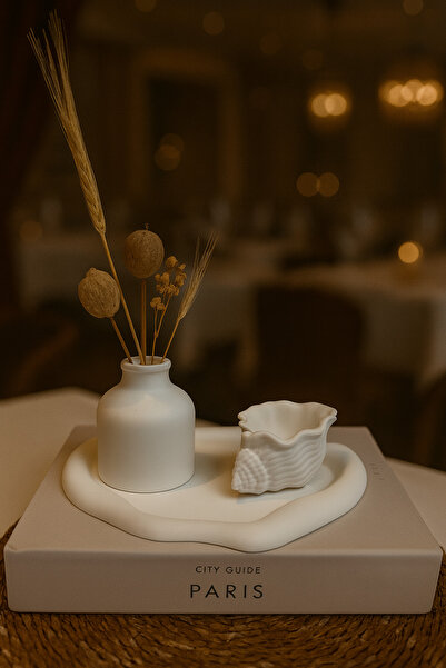 Zigzag Home Decorative 3 Piece Cloud Plate and Vase Candle Holder Set Bohemian Style Design Set of 3